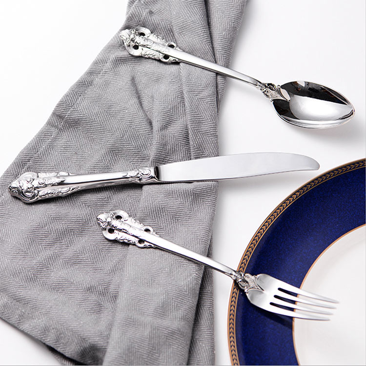 luxury baroque style silverware knife fork spoon set