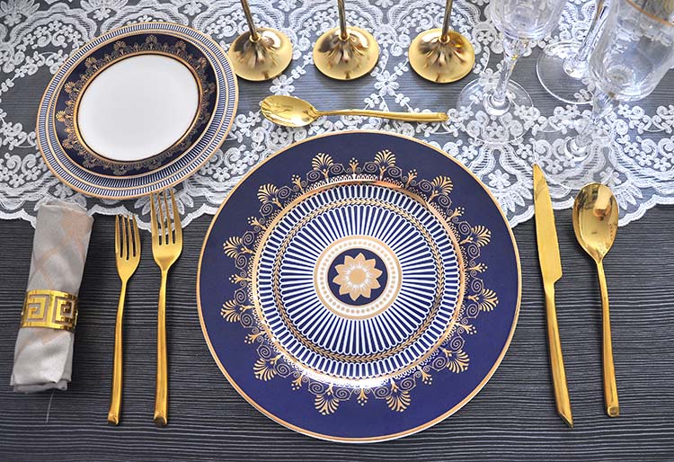 blue bone china dinnerware set