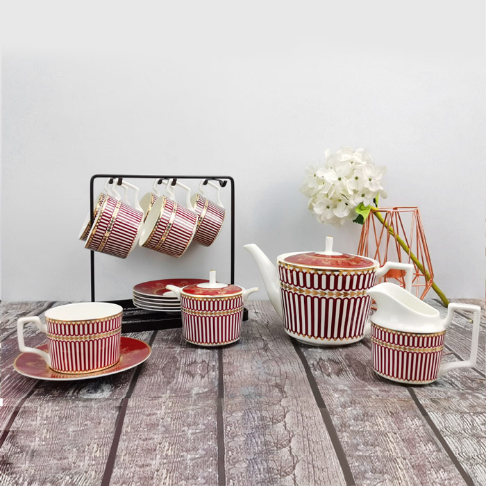 Classic Bone China Tea Set With Teapot