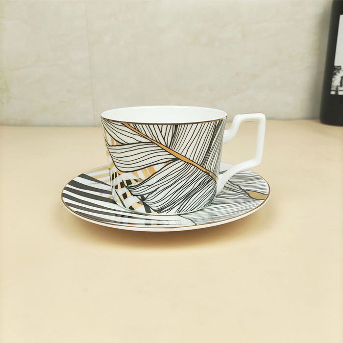 Black Gold Teacups Cup and Saucers