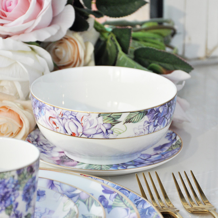 Flower Fine Bone China Cereal Serving Bowls