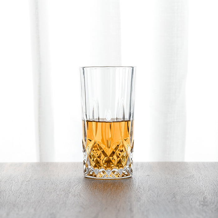 Embossed Palm Tree Highball Glasses