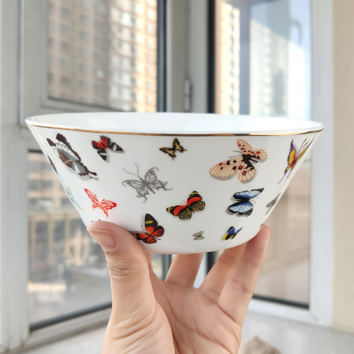 butterfly decorative ceramic bone china bowl manufacturers