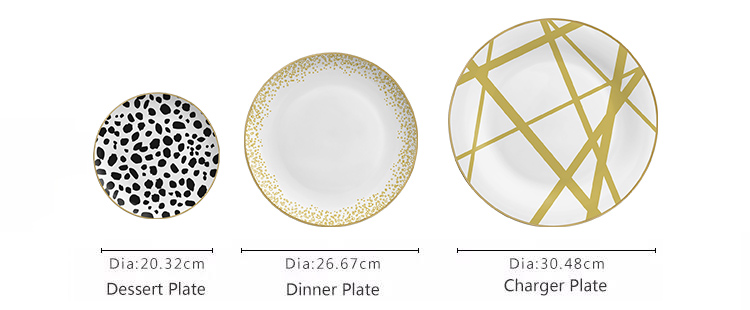 commercial gift bone china speckled charger dinner plates set ceramic