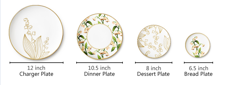 spring gold rim green dishes dinnerware set