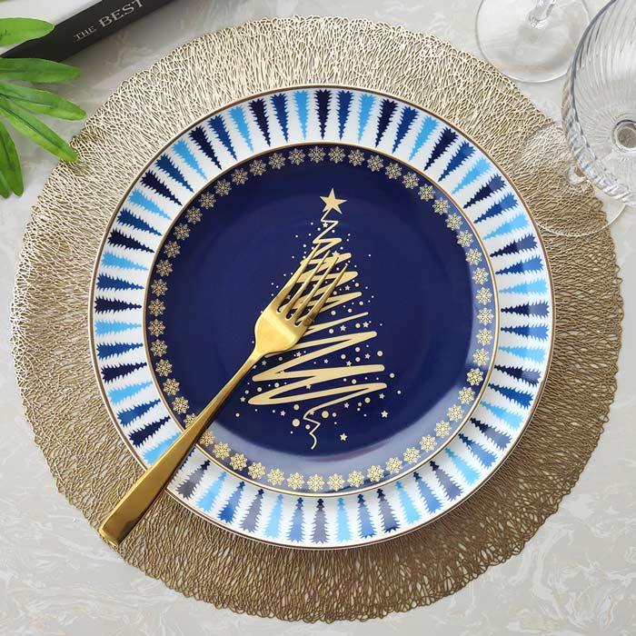 Blue Christmas Fiestaware Dishes Set