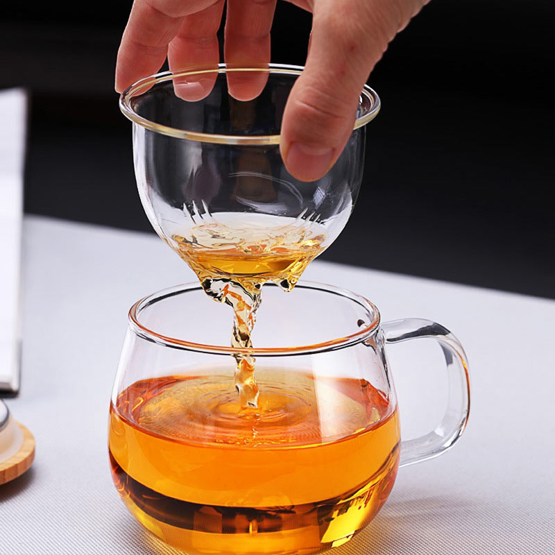 Glass Tea Coffee Cups Saucers With Lids