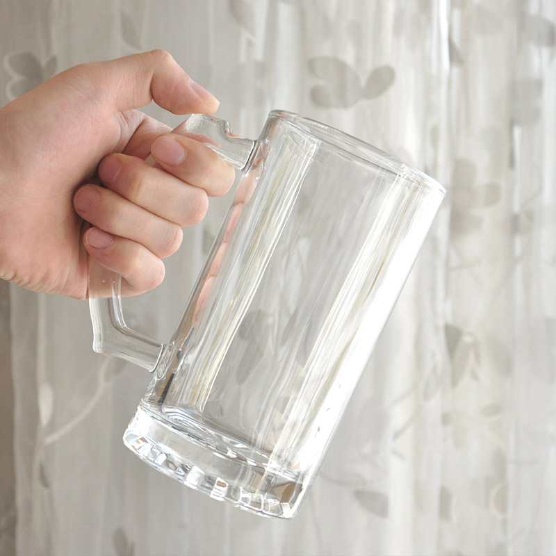 Transparent Round Beer Mug Cystal Glass