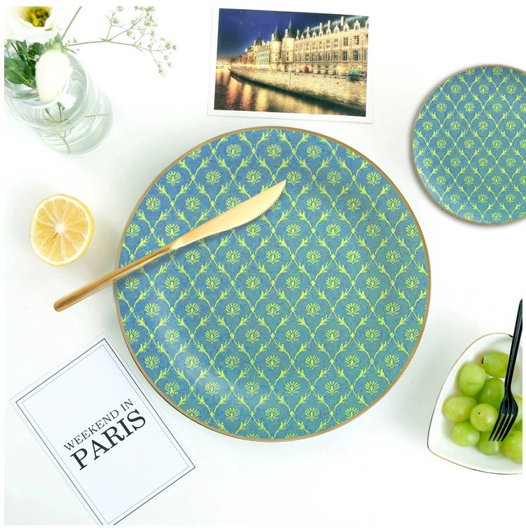 Green Ceramic Dinner Service Set