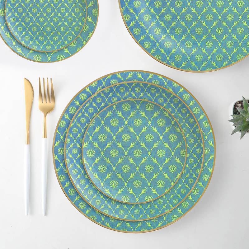 Green Ceramic Dinner Service Set