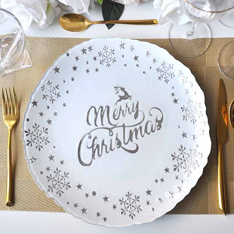 Christmas Glass Charger Plates