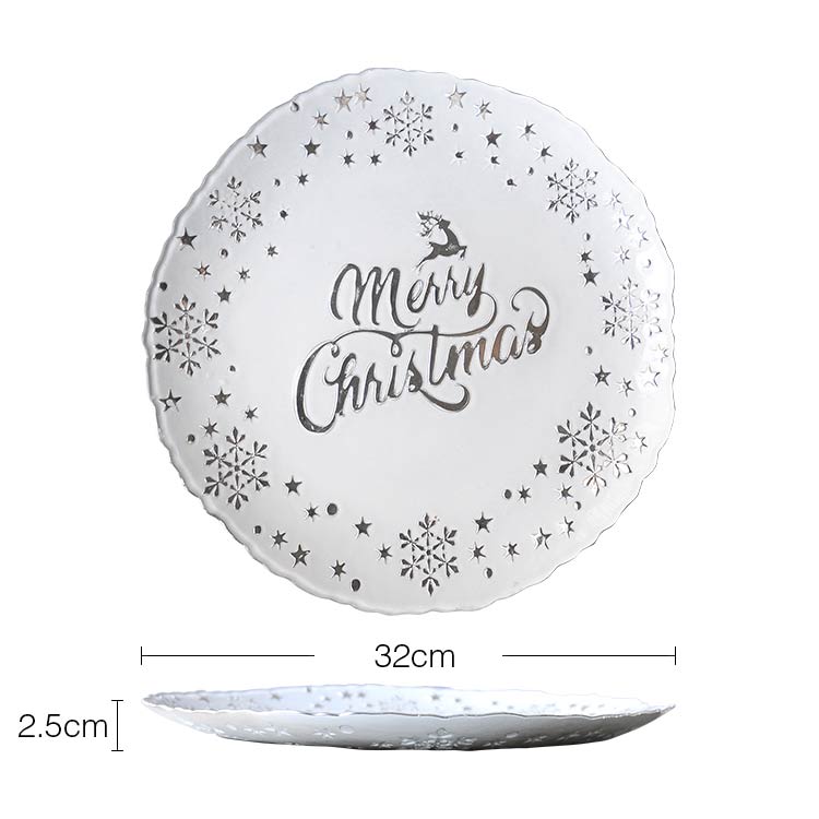 wholesale christmas decoration glass charger plates