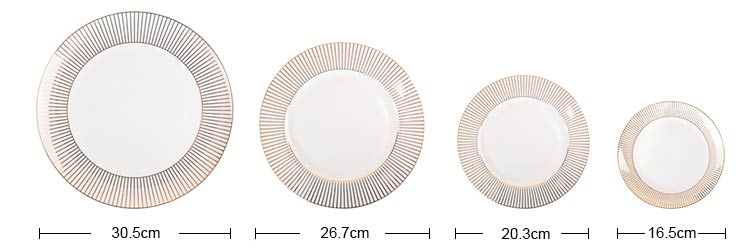 gold stripe dinnerware plates bone china dishes set