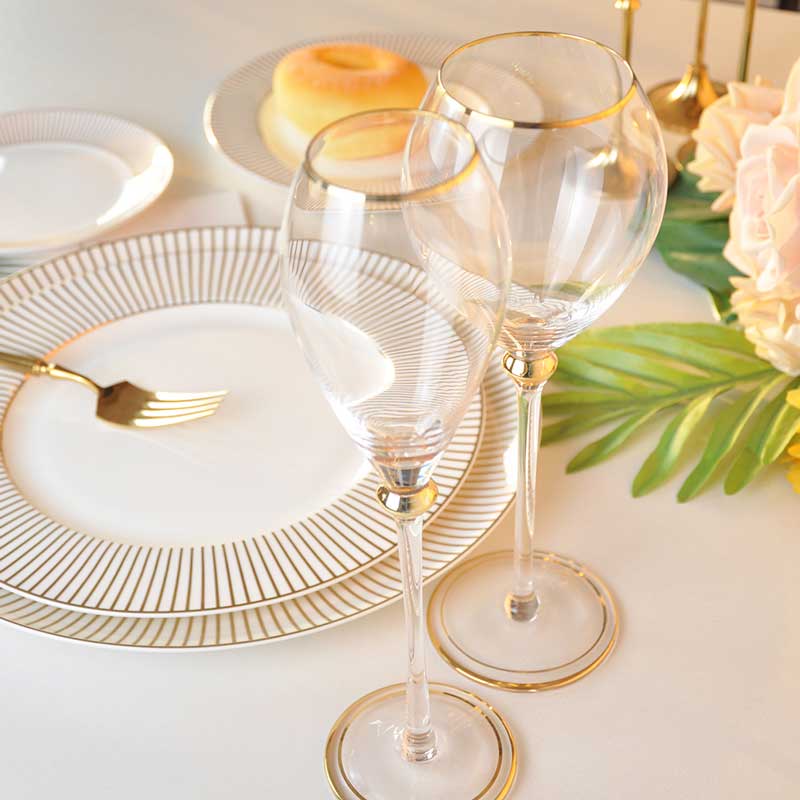 Gold Stripe Dinnerware Plates