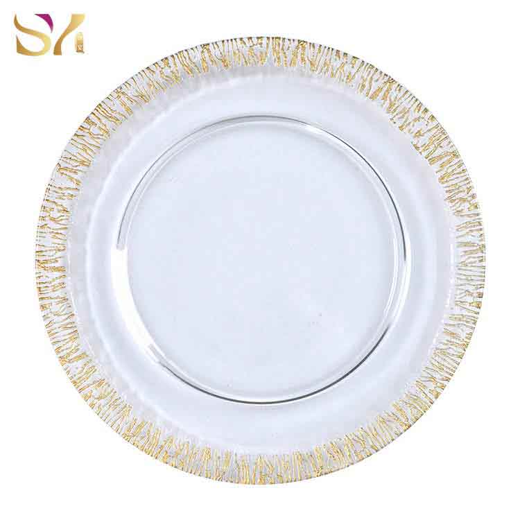 Gold Decorative Clear Chargers Plates