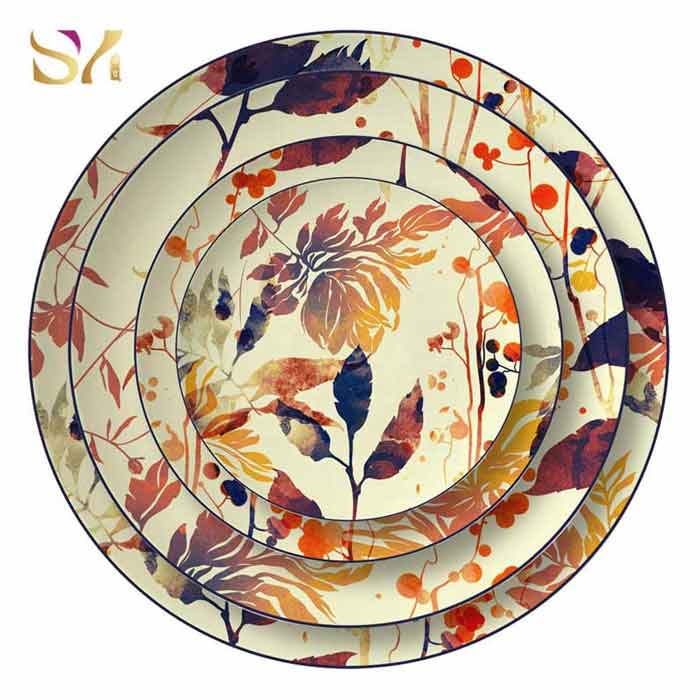 Yellow Ceramic Bone China Plate