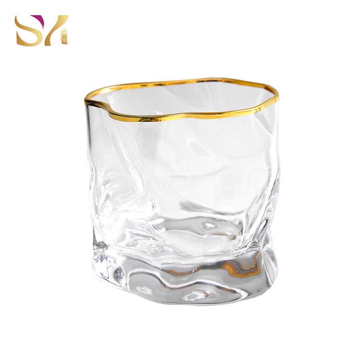 Irregular Twisted Crystal Whisky Glasses