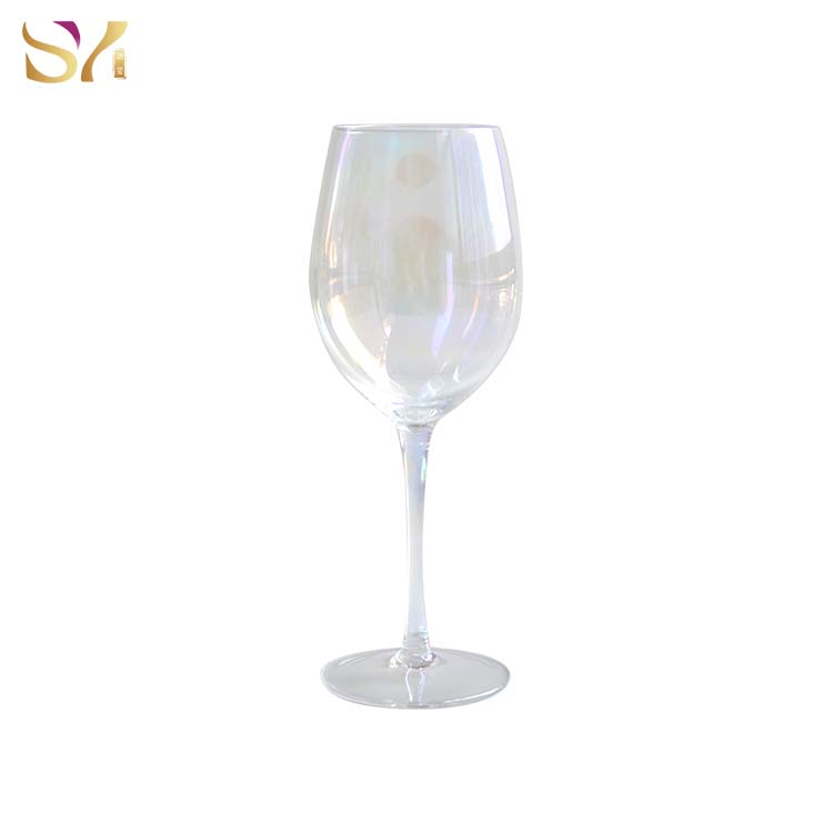 Long Stem Rainbow White Wine Glass