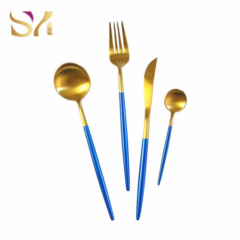 Blue Handle Stainless Steel Cutlery Set