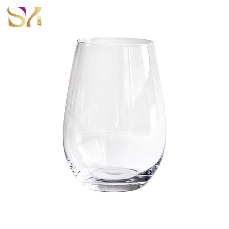 Clear Glass Stemless White Wine Glasses