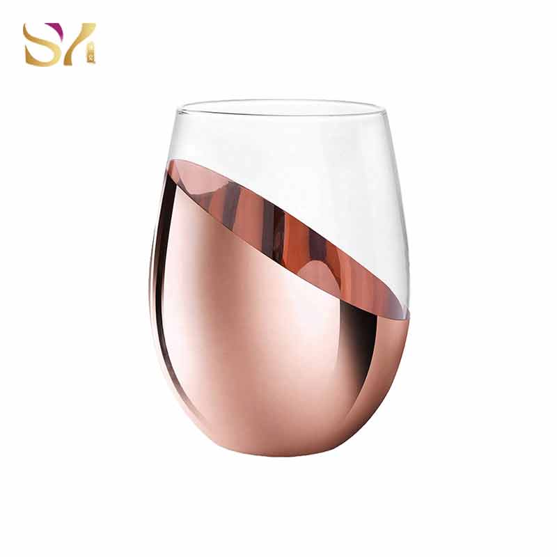 Plating Rose Gold Wine Glasses Stemless