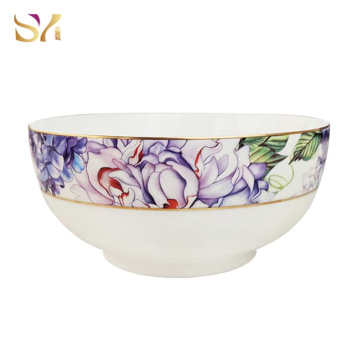 Flower Fine Bone China Cereal Serving Bowls