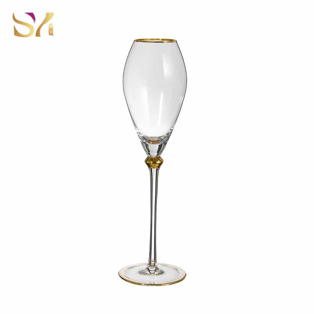 Gold Rim Tulip Champagne Goblet Flutes