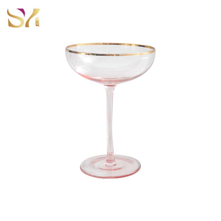 Pink Champagne Coupe Glasses