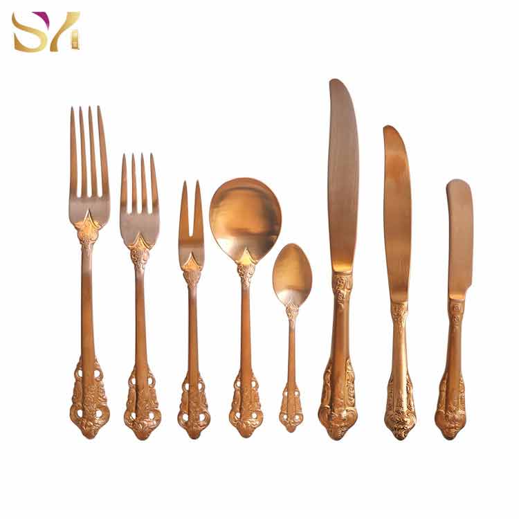 Rose Gold Baroque Flatware Cutlery Set