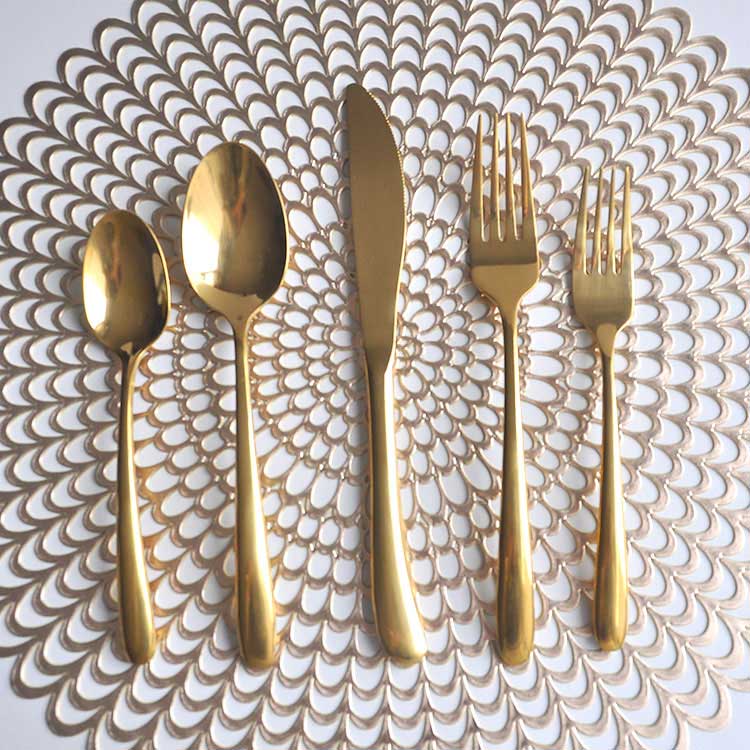  Gold Silverware Satin Flatware Set