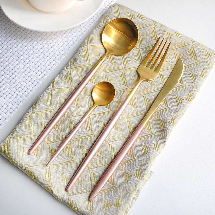 Pink Metal Knife And Fork Spoon Set