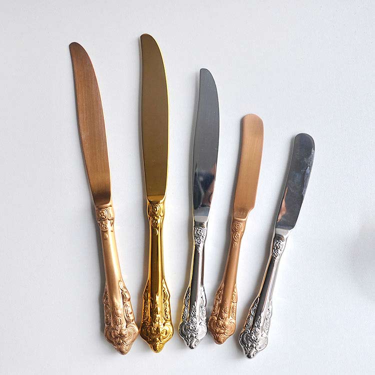 Silver Baroque Style Knife Fork Spoon Set