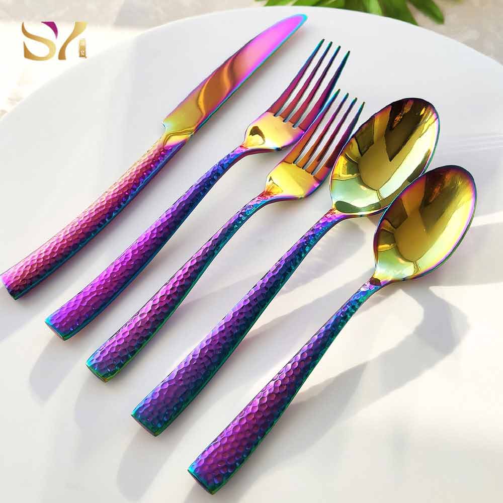 Rainbow Coloured Flatware Cutlery Set