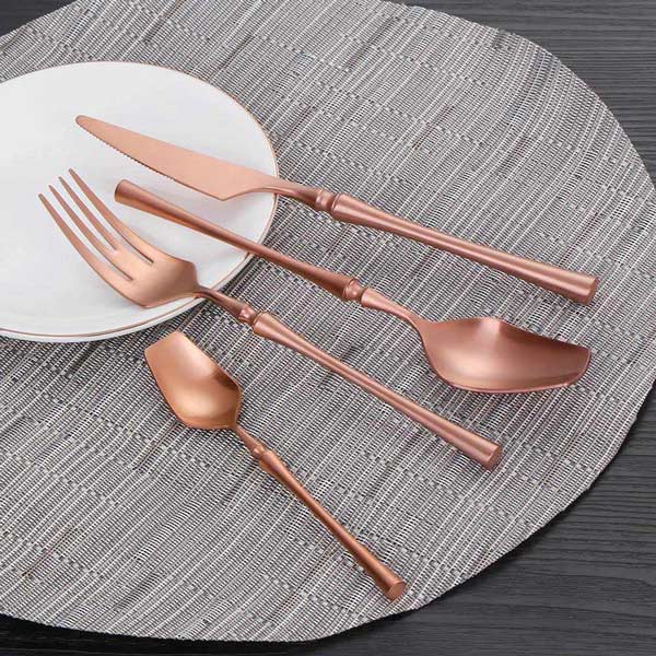 Rose Gold Serving Knife Fork Spoon