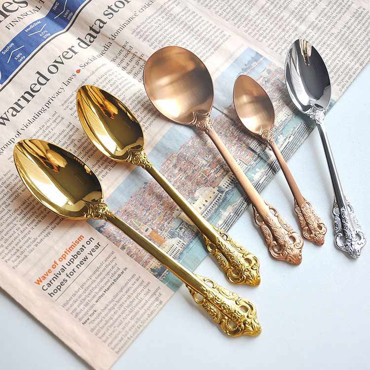 Rose Gold Baroque Flatware Cutlery Set