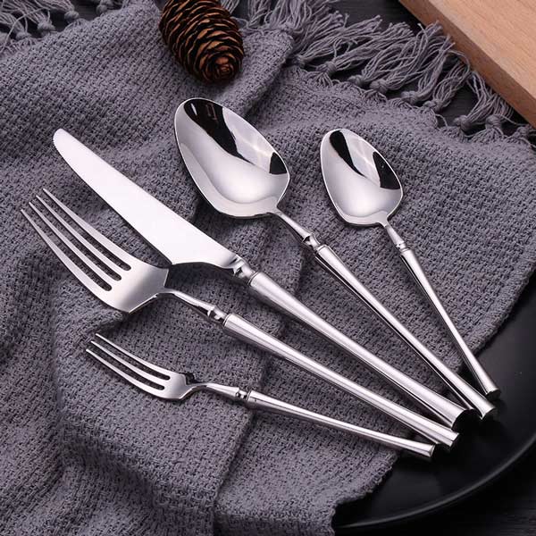 Pink Handle Silverware Set