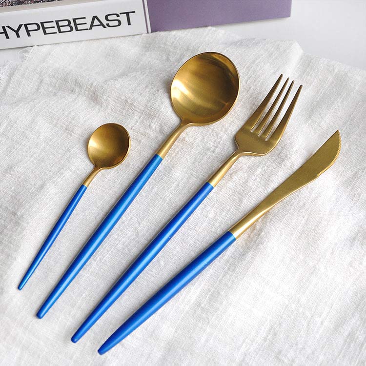 Blue Handle Stainless Steel Cutlery Set