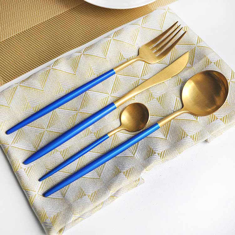 Blue Handle Stainless Steel Cutlery Set