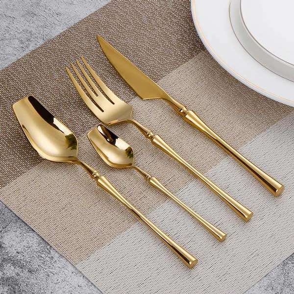 Pink Handle Silverware Set