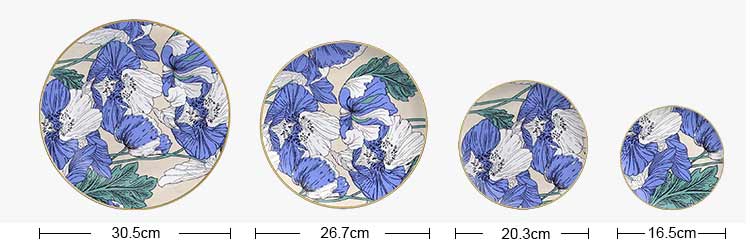 ceramic lotus leaf pattern dinner plates set