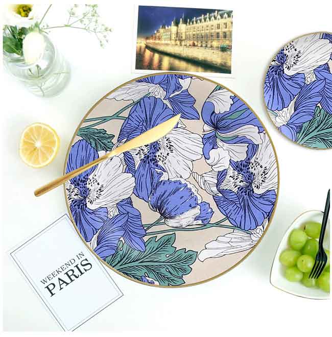 Lotus Leaf Pattern Dinner Plates Set