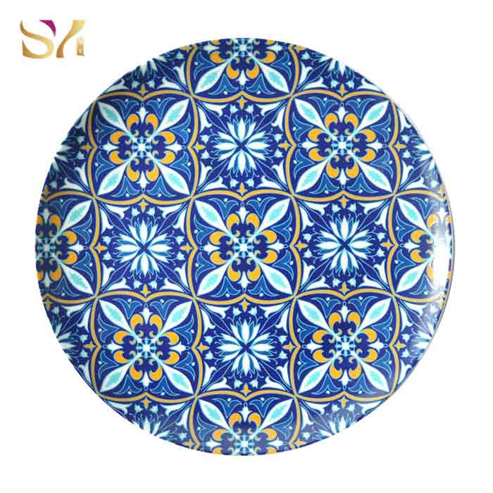 Luxury Blue And Gold Flower Dinnerware