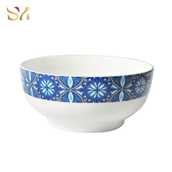 Blue And Gold Flower Ceramic Bowls