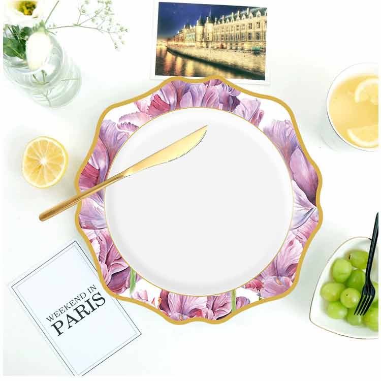 Flower Design Porcelain Dinner Plate Set
