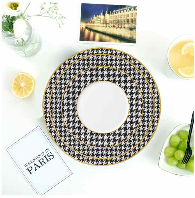 Houndstooth Design Dinner Dinnerware Set 