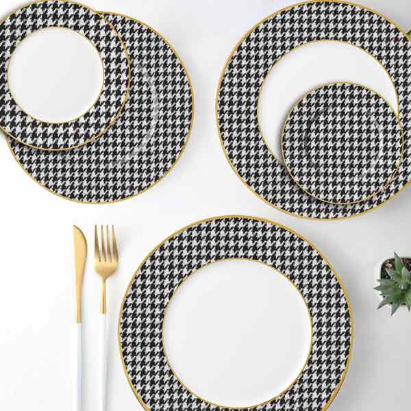 Houndstooth Design Dinner Dinnerware Set 