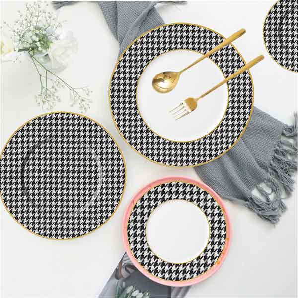 Houndstooth Design Dinner Dinnerware Set 