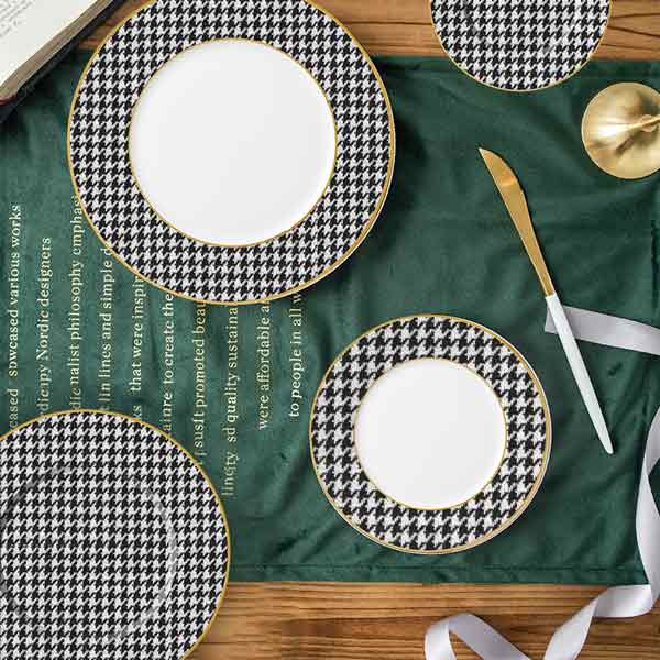 Houndstooth Design Dinner Dinnerware Set 