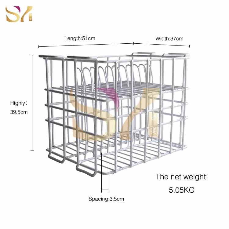 white charger plate storage display wire basket