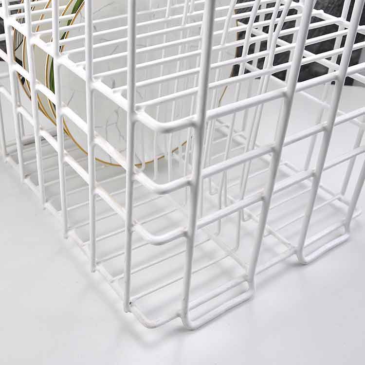 White Storage Display Wire Basket Rack